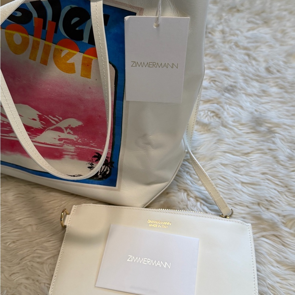 NWT Zimmermann Roller Print White Tote - Picture 6 of 9